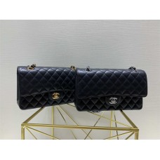 Chanel Classic Flap bag CF Original Caviar Leather, 25.5cm Black with Gold and Silver Hardware 2025 new 