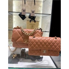 Chanel Classic Flap bag CF Original Water-Dyed Lambskin, Best-Selling Classic Color Caramel with Light Gold Hardware, 25.5cm 2025 new 