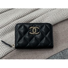 Chanel  wallet  zippy cardholder gold little-caviar leather  2025 new 