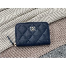 Chanel wallet zippy cardholder navy little-caviar leather  lghw 2025 new 