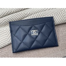 Chanel wallet card holder navy little-caviar leather  lghw  2025 new 