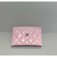 Chanel wallet card holder  pink lamskin lghw 2025 new 