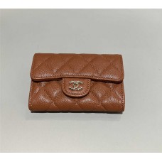 Chanel wallet card holder brown small caviar lghw 2025 new 