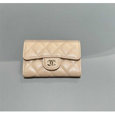 Chanel wallet card holder  beige caviar ghw 2025 new 