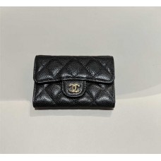 Chanel wallet card holder black caviar ghw 2025 new 