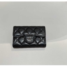 Chanel wallet card holder black caviar shw  2025 new 