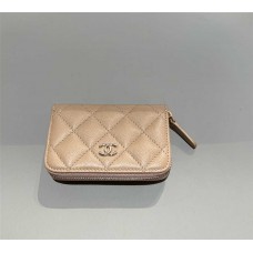 Chanel wallet card holder  zipper cardholder brown small caviar lghw 2025 new 