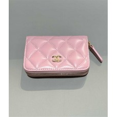 Chanel wallet card holder zipper camel small caviar lghw 2025 new 