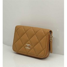 Chanel wallet card holder zipper cardholder purple lamskin lghw 2025 new 