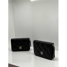 Chanel wallet card holder zipper cardholder black caviar shw 2025 new 