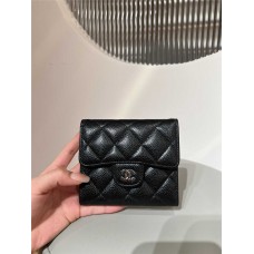 Chanel wallet card holder black caviar ghw 2025 new 
