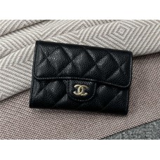 Chanel wallet card holder   flap cardholder black caviar  gold  2025 new 