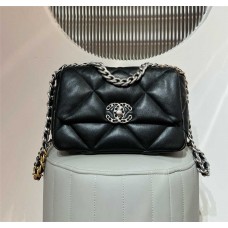 Chanel 19 Bag 26cm black silver hardware 2025 new 