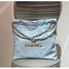 Chanel 22 bag 35cm light grey/blue  2025 new 