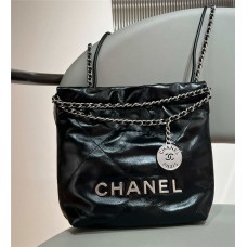 Chanel 22 bag mini black silver hardware 20cm 2025 new 