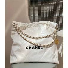Chanel 22 bag medium 39cm white bhw  2025 new 