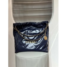 Chanel 22 bag medium 39cm navy ghw  2025 new 