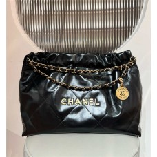 Chanel 22 bag black lamskin 30x45x8cm 2025 new 
