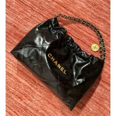 Chanel 22 bag black lamskin 30x45x8cm 2025 new 