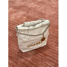 Chanel 22 bag mini white ghw 20cm 2025 new 