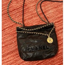 Chanel 22 bag mini black caviar20cm 2025 new 