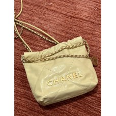 Chanel 22 bag mini yellow ghw 20cm 2025 new 
