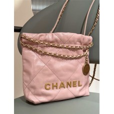 Chanel 22 bag mini pink ghw  20cm 2025 new 