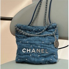 Chanel 22 bag mini demon denim 20cm 2025 new 