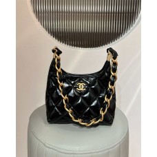Chanel Hobo 24A hobo bag small size black 19.5x22.5x8.5cm  2025 new 