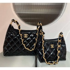 Chanel Hobo  24A hobo black 27x32x10.5cm  and 19.5x22.5x8.5cm 2025 new 
