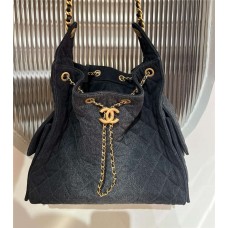 Chanel Hobo 25bag black denim 40x30x15cm 2025 new 