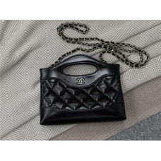 Chanel  31 Bag 31 bag nano black light gold AS3656 20cm 2025 new 
