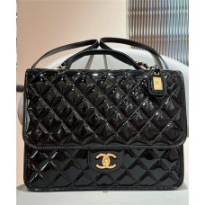 Chanel backpack  22k backpack black patent 31.5x30x9cm 2025 new 