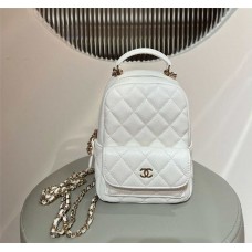 Chanel backpack   mini cc backpack white caviar lghw  13x18x7cm 2025 new 