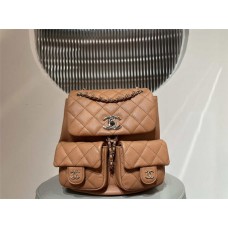 Chanel backpack  23p medium camel Grained Shiny Calfskin Backpack 21x22x12cm  2025 new 