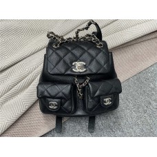 Chanel  backpack 23p black caviar 18cm backpack light gold   AS3787 23P 18x19x9.5cm 2025 new 