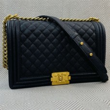 Chanel Leboy 28cm boy black caviar age gold 2025 new 