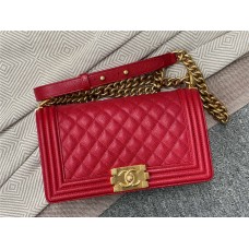 Chanel Leboy medium  25cm boy red caviar age gold 2025 new 