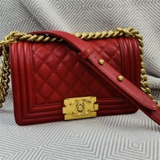 Chanel Leboy 25cm medium boy red caviar age gold  2025 new 