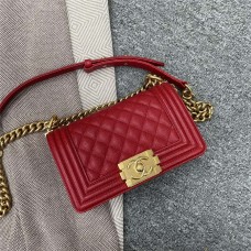 Chanel Leboy 25cm medium boy red caviar age gold  2025 new 
