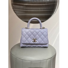 Chanel Coco handle bag 《19cm coco handel》purple little caviar light gold187 2025 new 