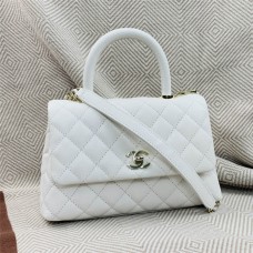 Chanel Coco handle bag  24cm coco white small caviar lghw 2025 new 