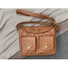 Chanel Hobo  24p hobo camel calfskin leather  age gold  2025 new 