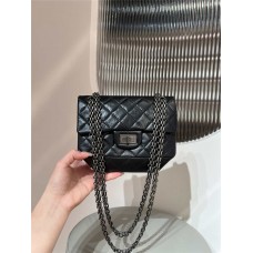 Chanel Reissue 2.55 Reissue bag 224 20cm black leather RHW 15.5x20x6cm  2025 new 
