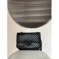 Chanel Reissue 2.55 Reissue Bag 2.55  255 24cm chevron  all black 16x24x7.5cm  2025 new 