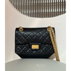 Chanel Reissue 2.55 reissue 2.55 224 black leather ghw 15.5x20x6cm  2025 new 