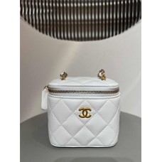 Chanel Vanity Case vanity bag white lamskin gold version 8.5x11x7cm 2025 new 