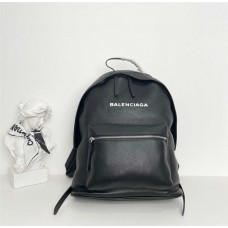 Balenciaga All-leather large backpack in stock, imported full-grain Togo calfskin with white embossed logo. Size: 28*39*15cm 2025 new 