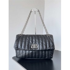 Balenciaga New Large Monaco Bag. Size: 32.5cm x 22cm x 9.9cm, Italian imported original calfskin 2025 new 