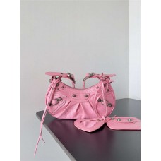 Balenciaga Le Cagole popular underarm dumpling bag, Xs 26cm in cherry blossom pink 2025 new 